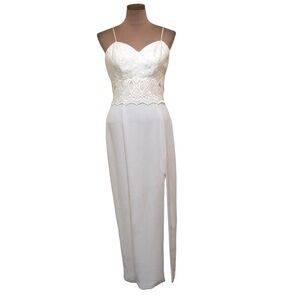 Vintage Nina Canaccii Formal Maxi Dress Size XS Ivory Lace